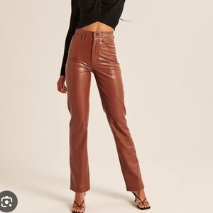 ABERCROMBIE Vegan Leather 90s Straight Pants